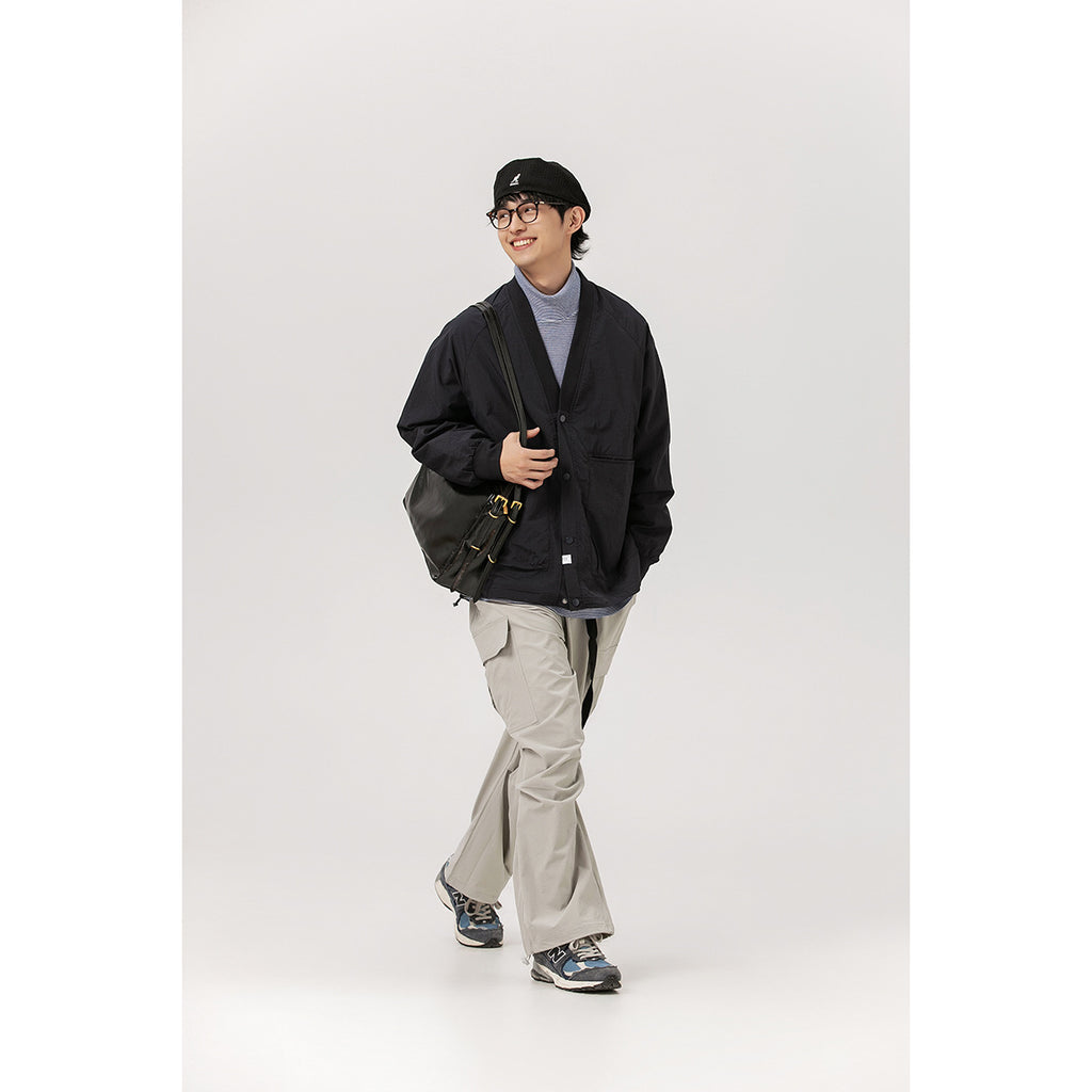 Retro col V Cardigan Coat Couples unisexes Veste Top