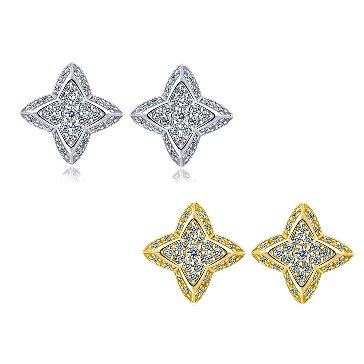S925 Boucles d'oreilles Sterling Silver Sterling Star Stud