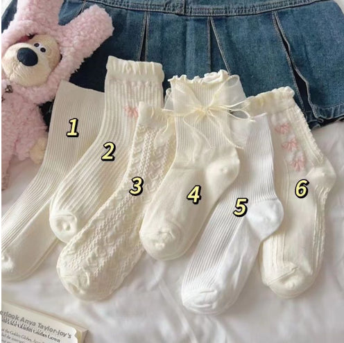 Iris taille de chaussettes 1 lait blanc modèle vertical-1 paire