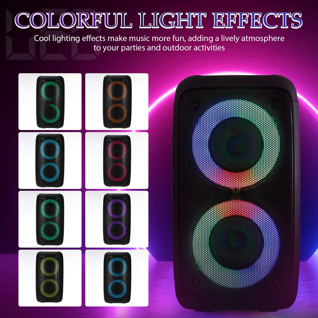 Haut-parleur Bluetooth portable Sub Woofer Heavy Bass Sound System Party Mic