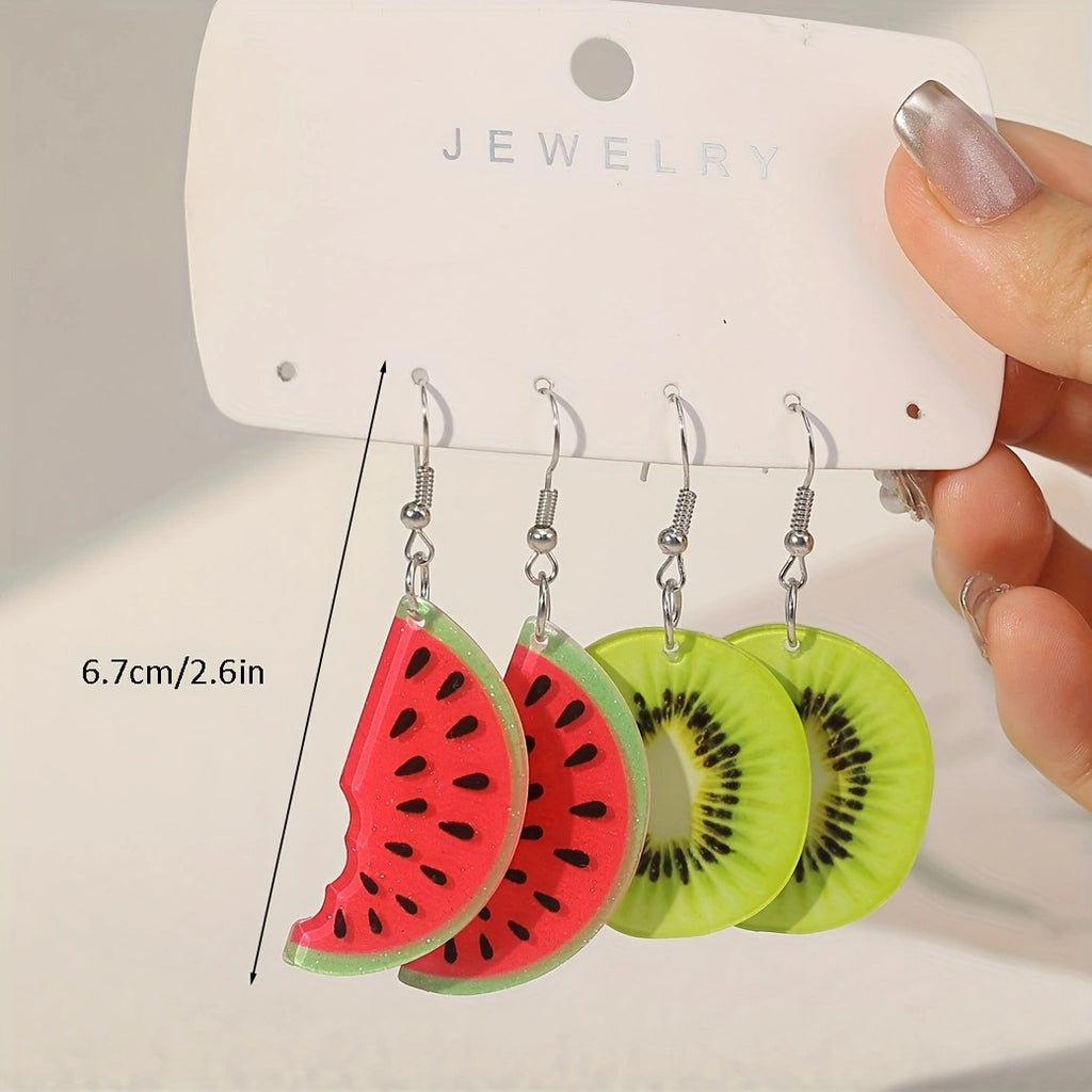 Boucles d'oreilles femmes Watermelon Kiwi