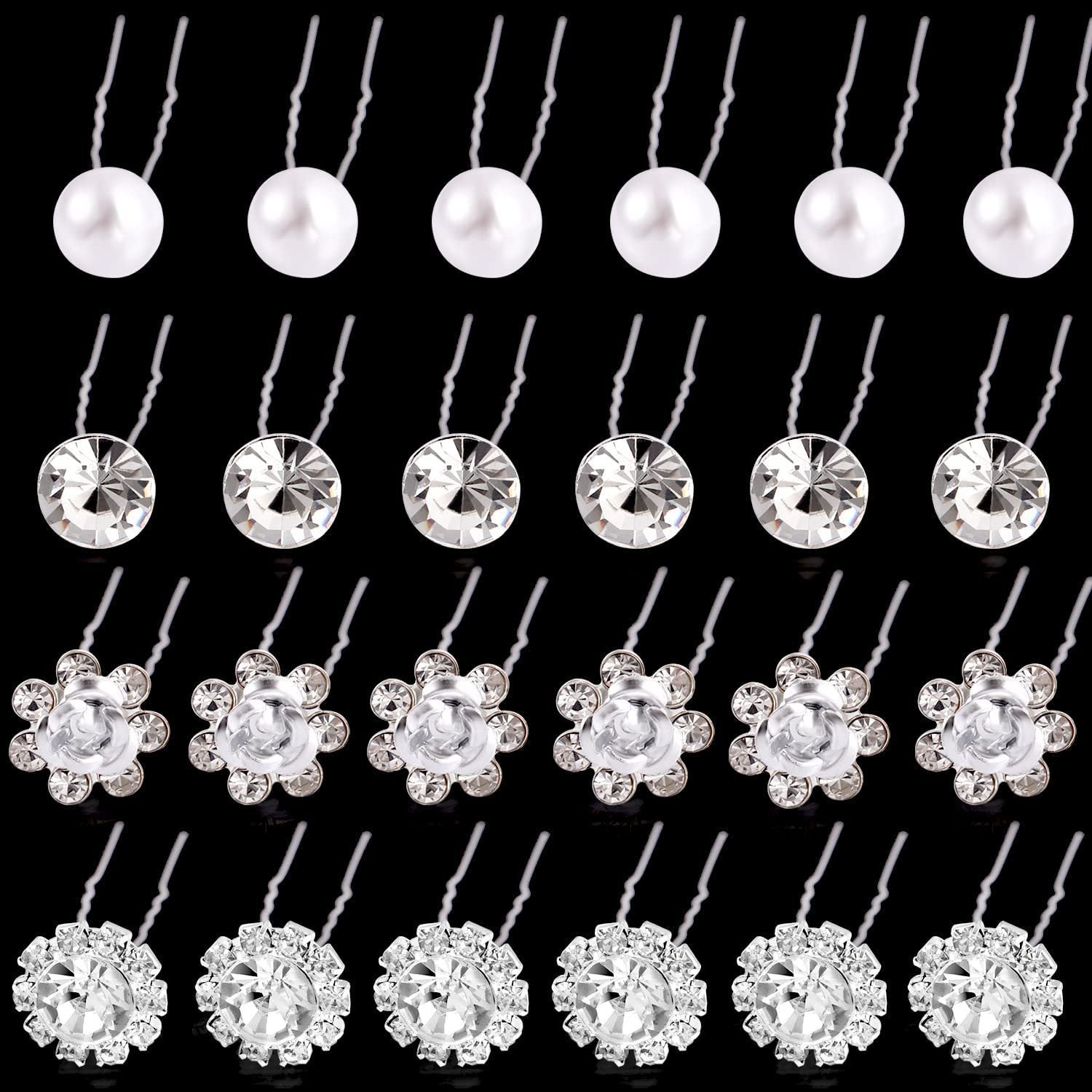 Clip de cheveux de fourchette de cheveux de mariage de la fleur de strass