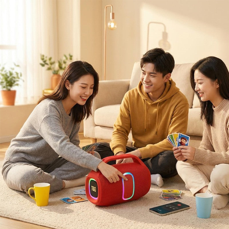 Haut-parleurs portables avec lumières LED colorées dynamiques Haut-parleur Bluetooth pour tra extérieur à la maison