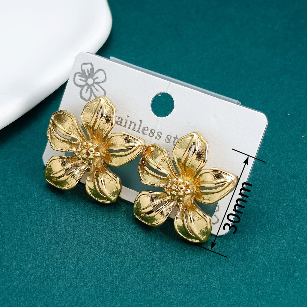Boucles d'oreilles en acier inoxydable à double couche Léger Luxe avec une sensation Premium