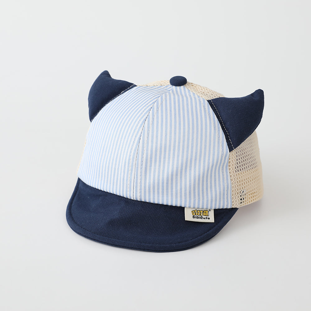 Casquette de baseball pour les enfants à bande verticale Démon Horn Mesh