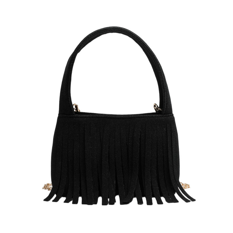 Sac de sous-bras de petit carré fringé