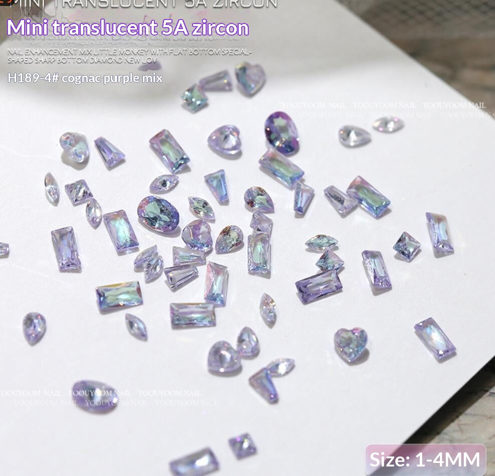 Décorations d'art à ongles Mini Zircon de 50 pièces multi-forme