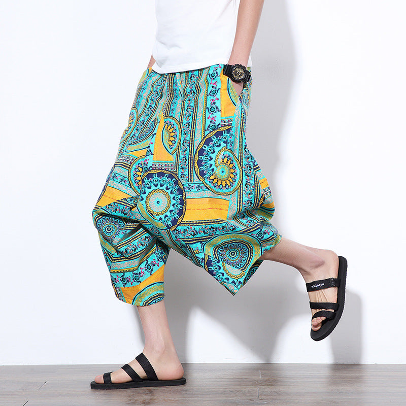 Harem short bas de gamme chinois style ethnique plus taille