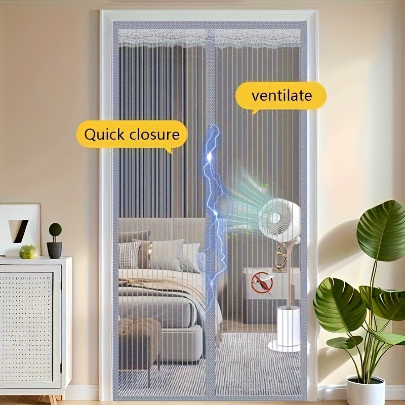 Rideau de porte d'écran magnétique - Mesh de fermeture manuelle ou automatique