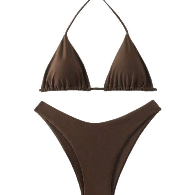 Bikini de plage de couleur solide