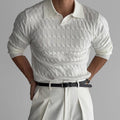 Chandail en tricot d'automne Hommes T-shirt en tricot de câble col V manches longues