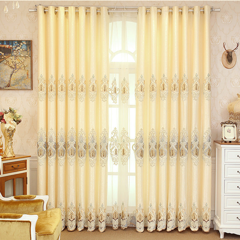 Crown European Brodery Cloth Mesh Rideaux Salon Chambre simple