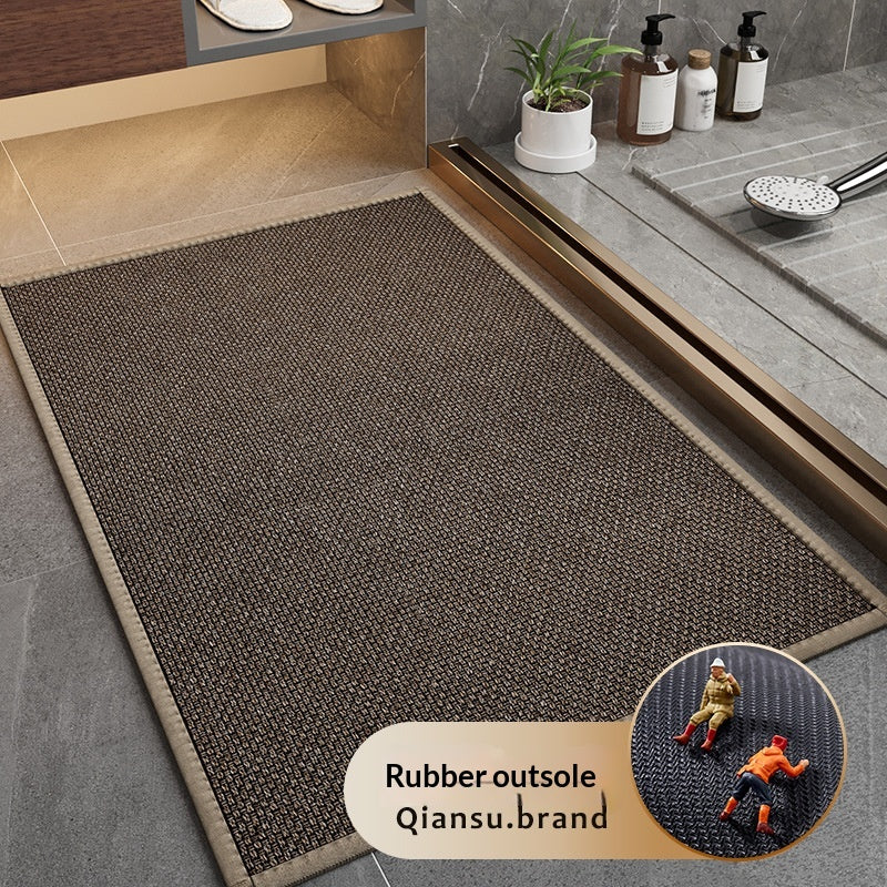 Tapis de porte d'entrée Tapis de bain antidérapant tissé en lin