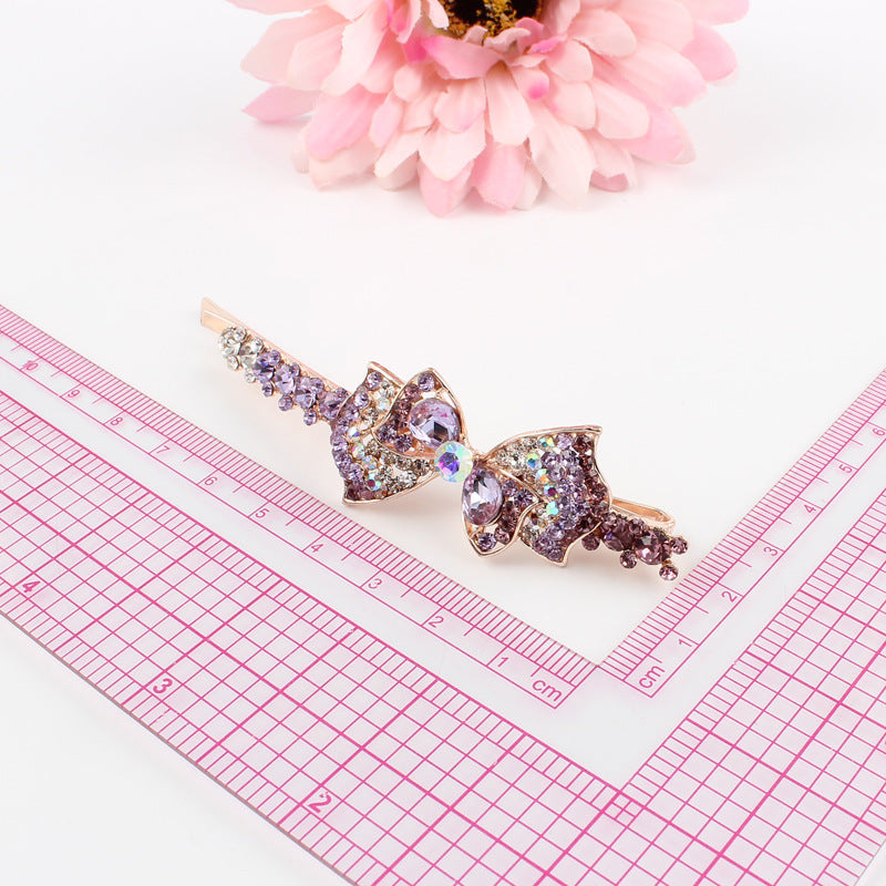 Strass Hair Accessories Hairpin Side Clip Female Word Clip