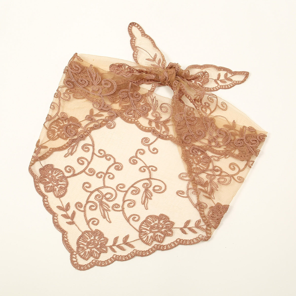 Dentelle florale mariée Triangular Binder Couleur solide Veil mariage Dentelle Veil femmes