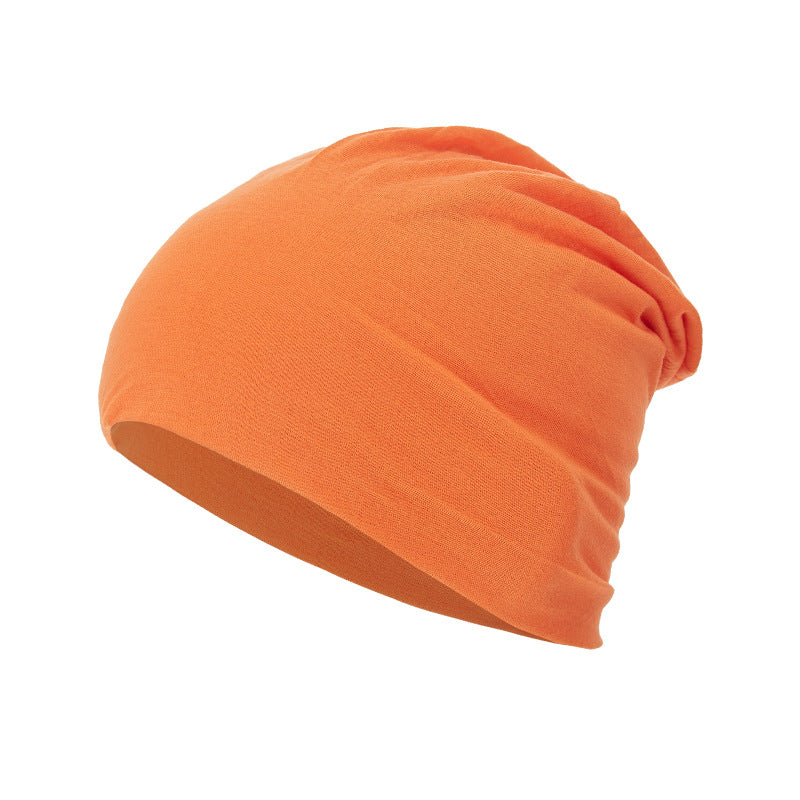 Toute la saison, polyvalent Solide-couleur Slouchy Bonnet avec un design enroulé