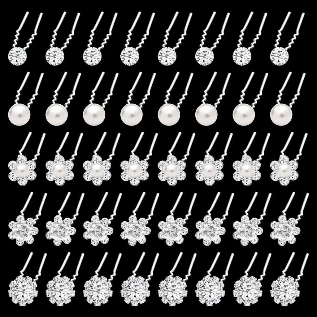 Clip de cheveux de fourchette de cheveux de mariage de la fleur de strass