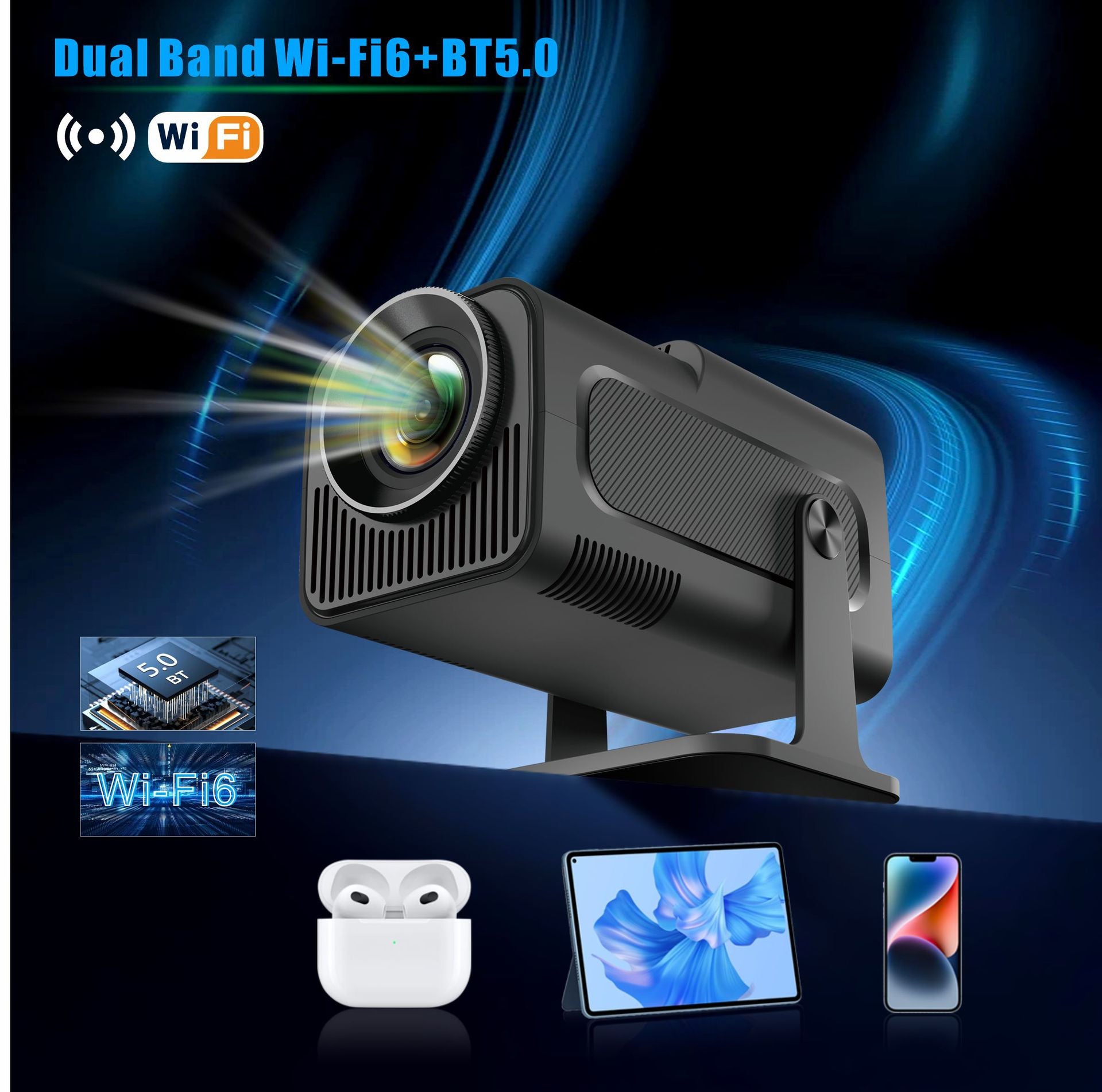 HY320 Android Petit projecteur intelligent HD 1080p