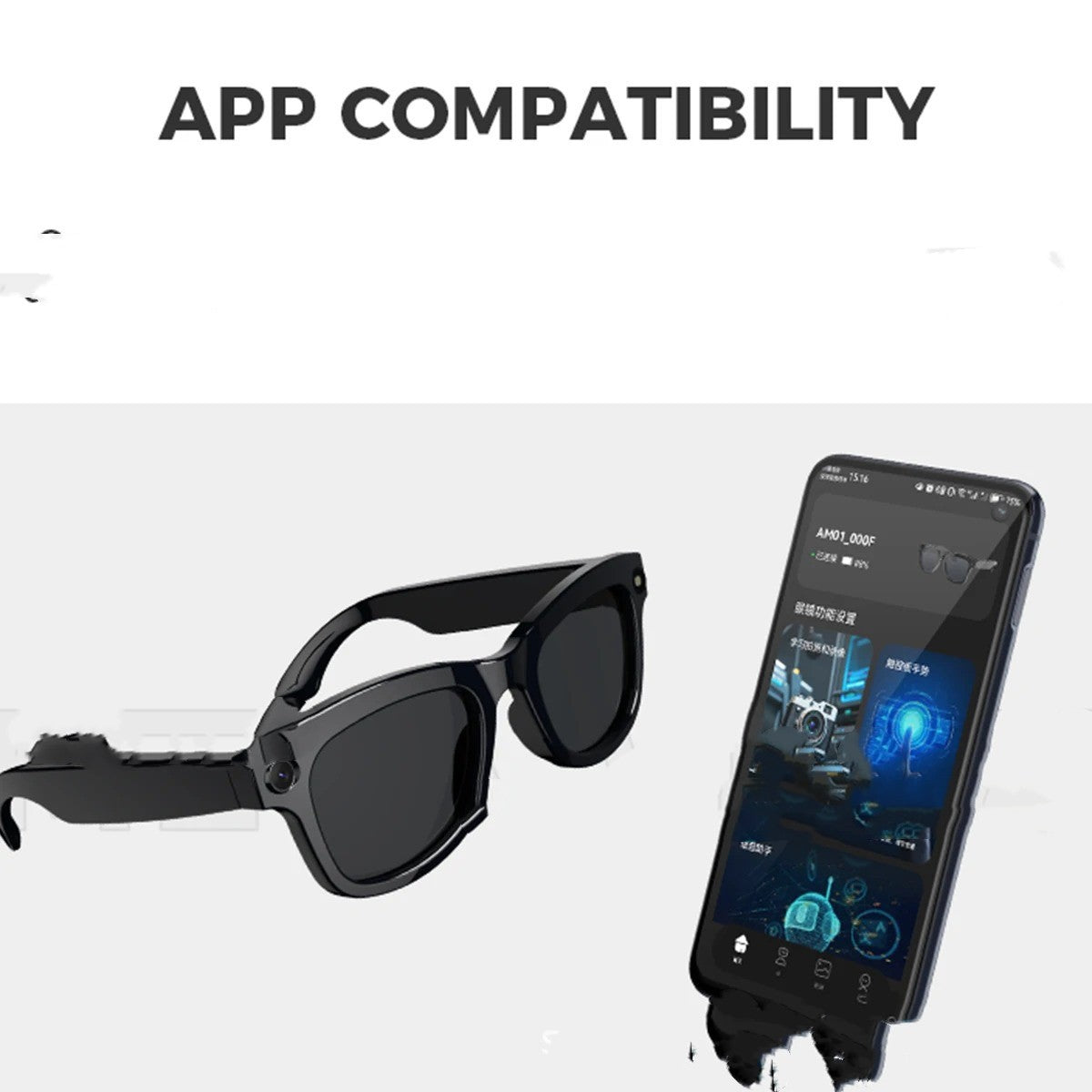 Lunettes de soleil AI Les lunettes de soleil peuvent appeler la vidéo