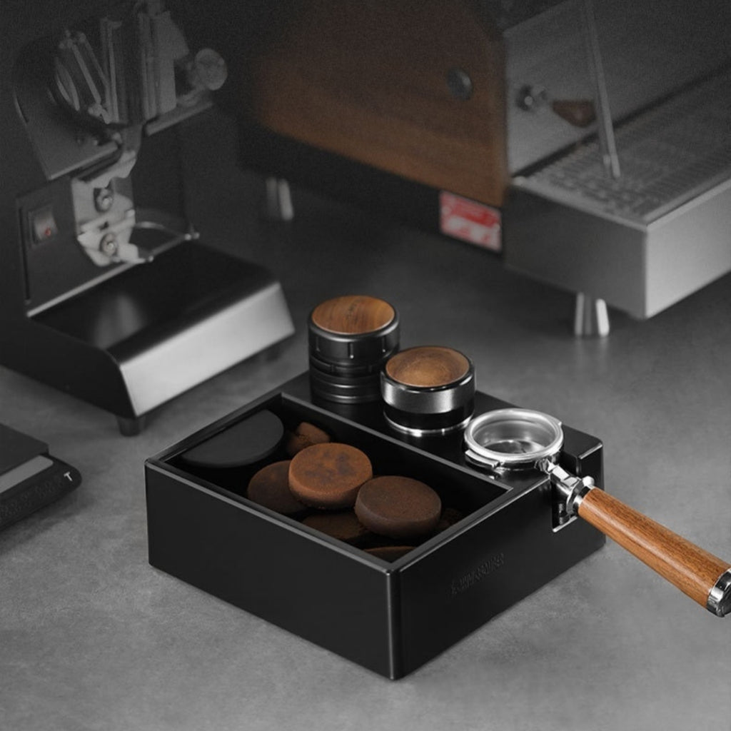 Boîte à terre multifonctions Italienne Poignée de café Poudre Tamper pression remplissage S