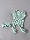 Bébé pied Zip-up Romper Onesie