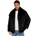 Veste en fausse fourrure de style Lapel pour homme