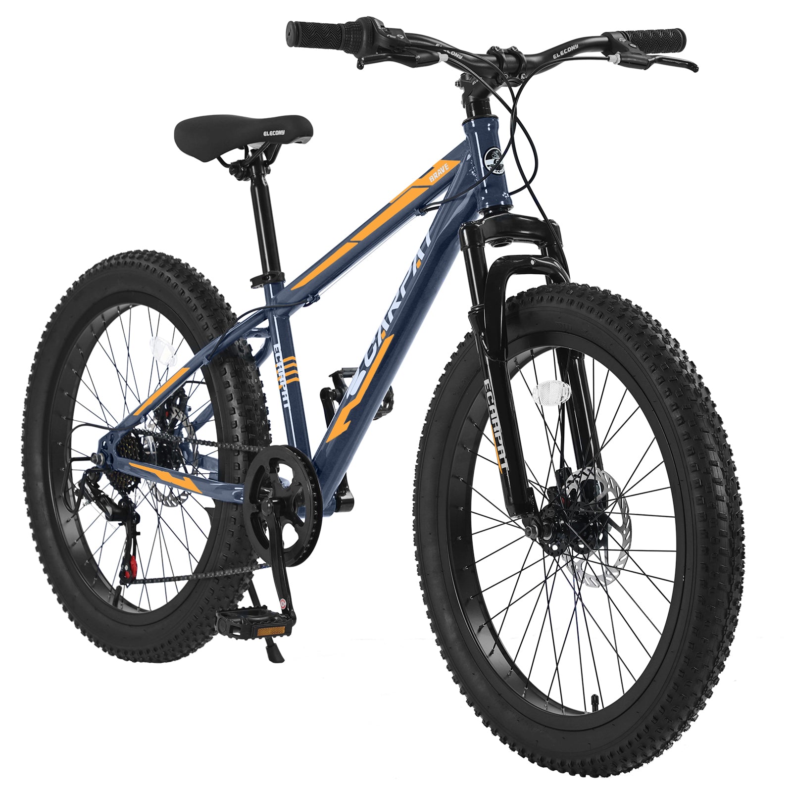 S24109 Élecony 24 pouces Fat Tire Bike Youth Full Shimano 7 vitesses VTT