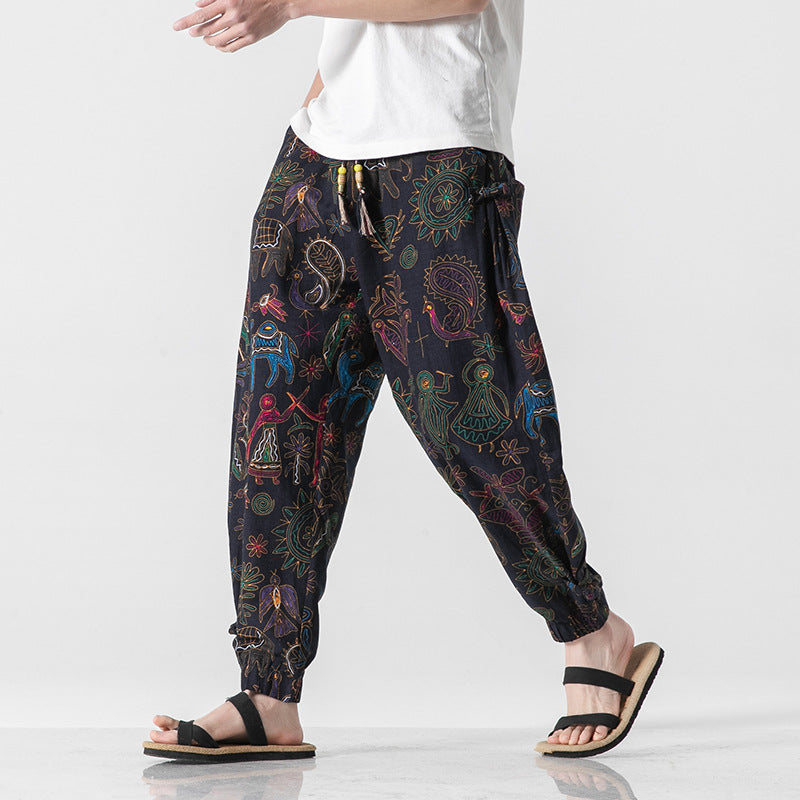 Pantalons de plage hommes Retro Buckle Pantalons occasionnels