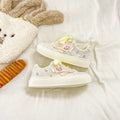 Femmes Kawaii Mesh Platform Sneakers Breathable Mesh Upper Pastel Color Block Cartoon Patch
