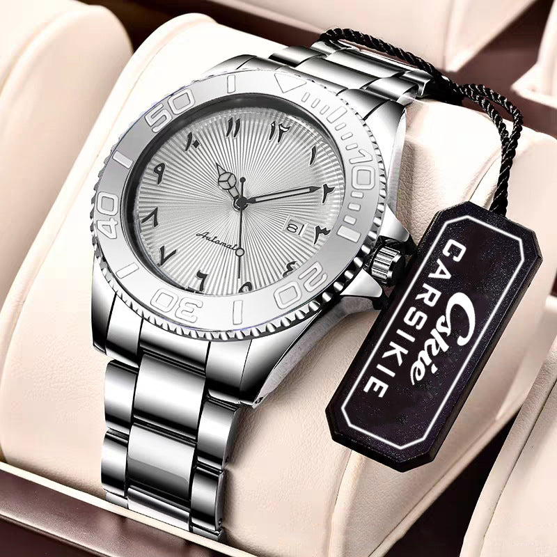 Montre mécanique sport homme lumineux avec affichage de la date et résistance à l'eau