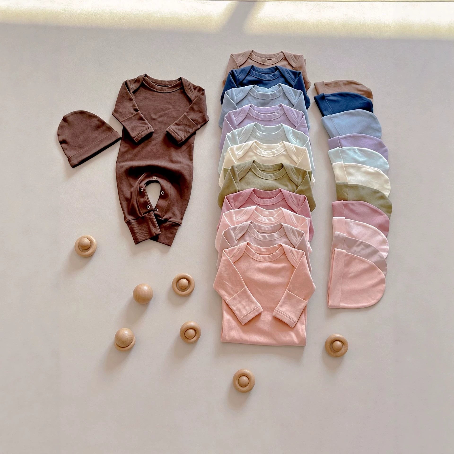 Hiver bébé couleur solide combinaison de saut manches longues nouveau-né sac veste de pet