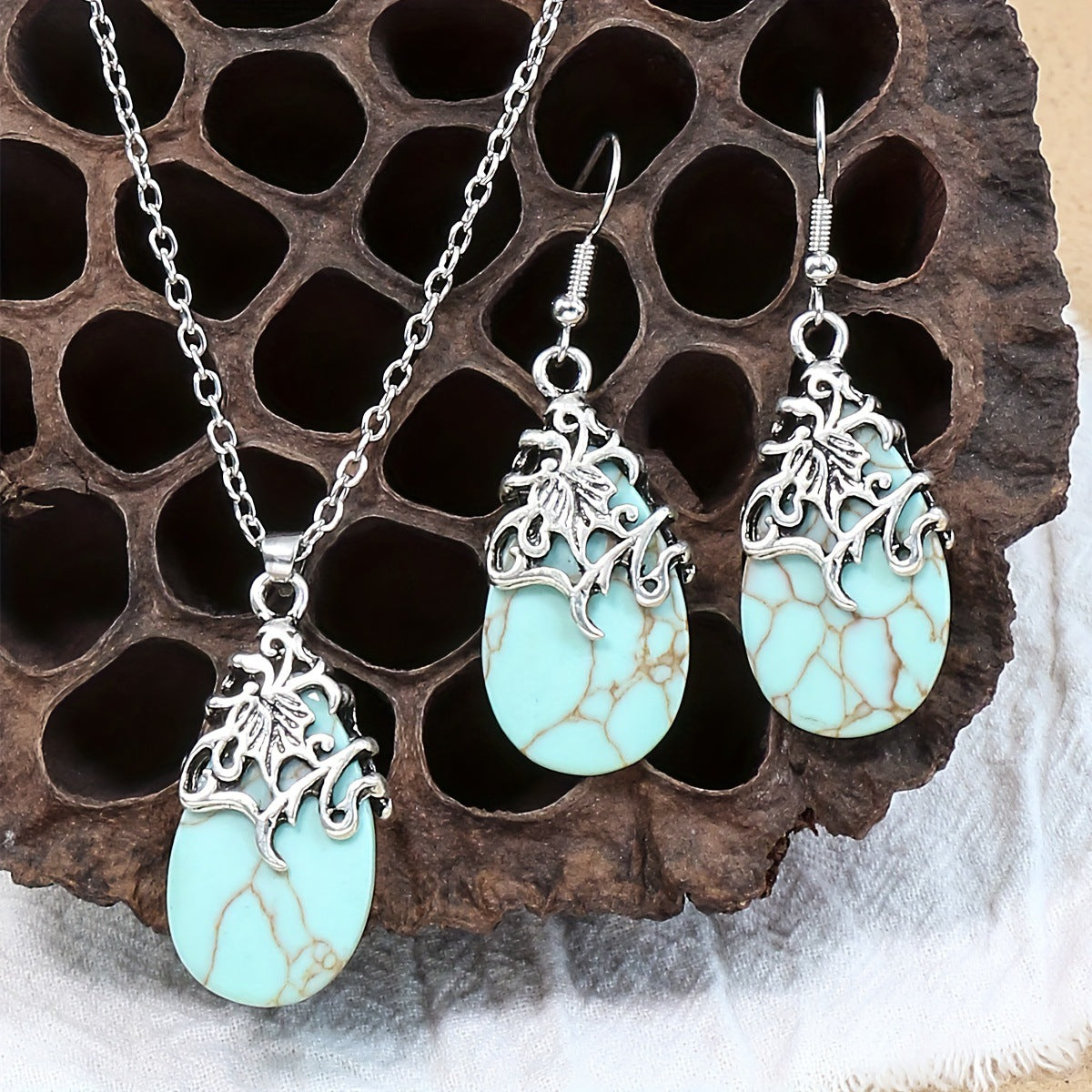 Boucles d'oreilles Vintage Collier Exquise Collier de mode Bohème Accessoires de soirée