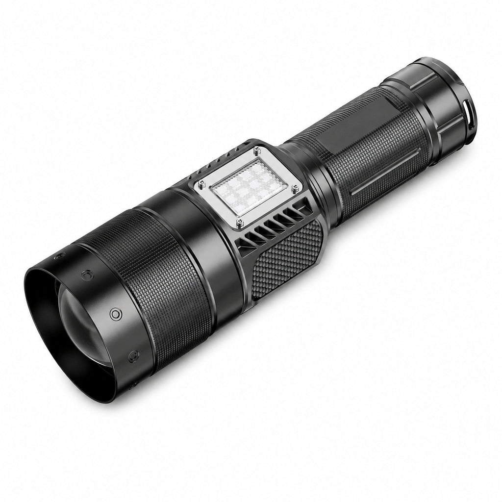 Lampe de poche LED rechargeable laser blanc Zoomable W5254B noir 2000LM Pour C