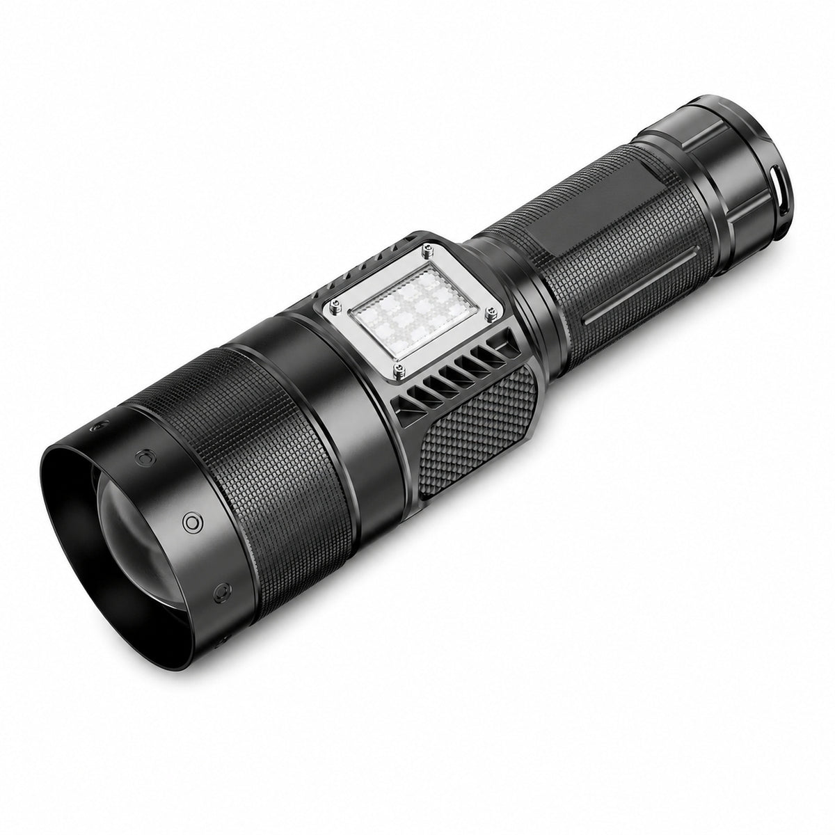 Lampe de poche LED rechargeable laser blanc Zoomable W5254B noir 2000LM Pour C