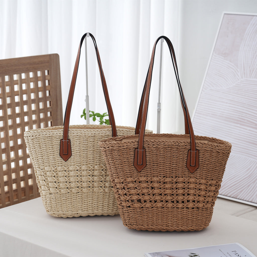 Femmes Summer Beach Vacation Woven Sac à épaule
