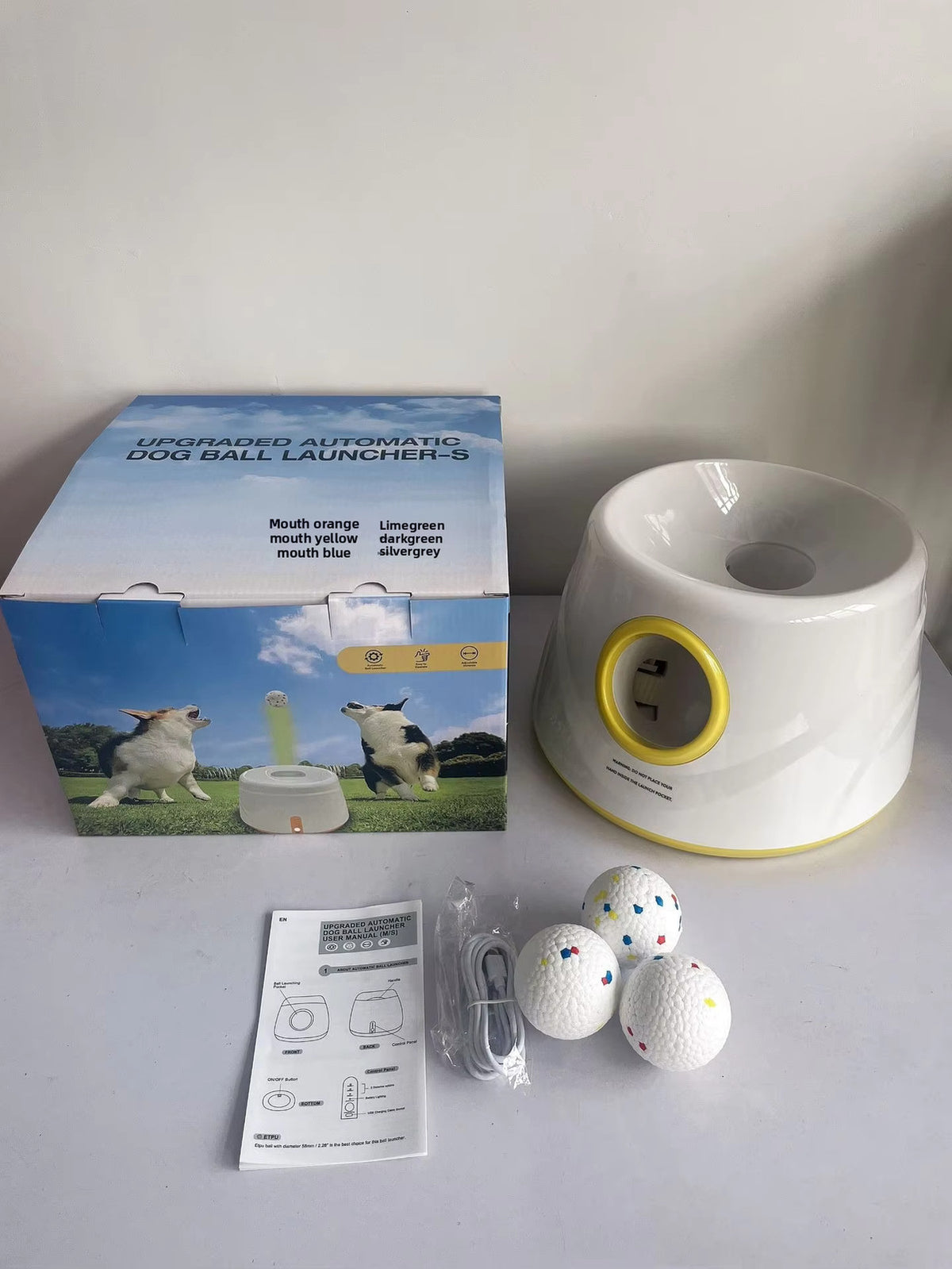 Lanceur automatique de balle de chien avec 3 boules Jeu interactif de lancer de balle de chien