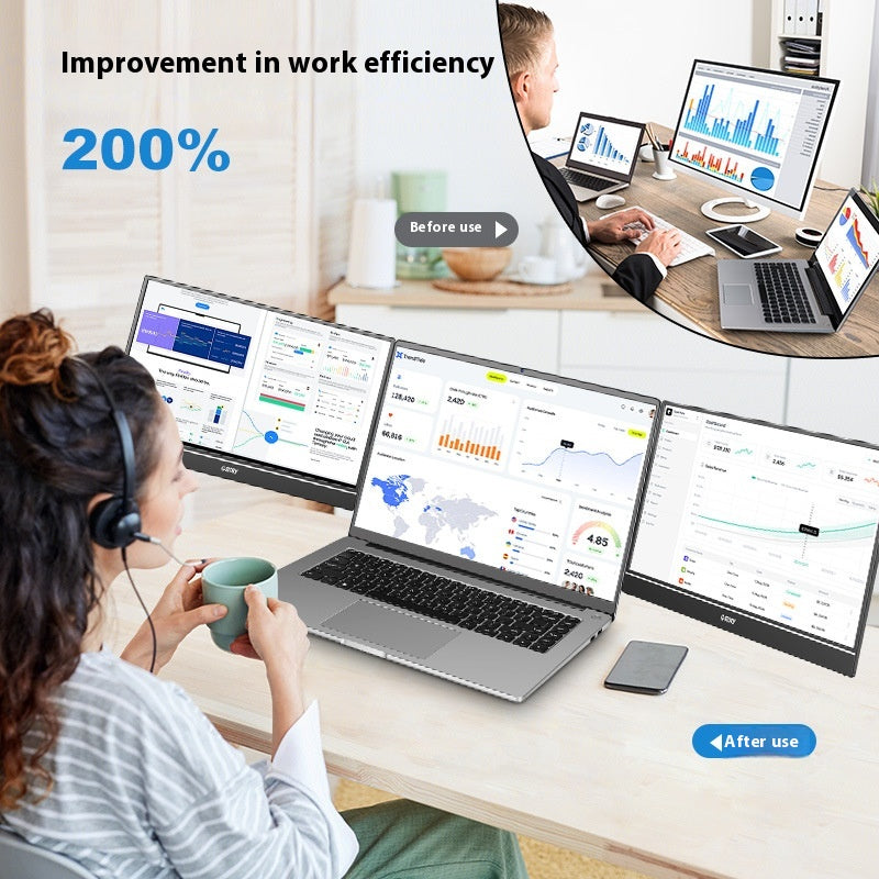 HD 14 pouces écran simple Affichage de bureau double écran