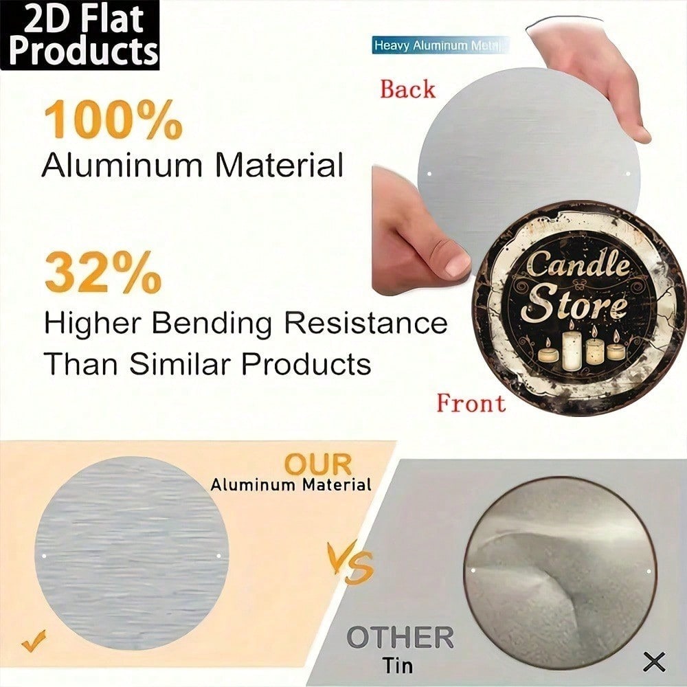 Bougie Boutique de métal panneau 7.87 pouce