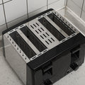 Grille-pain de cuisine 4 Slice Steel Variable Defrost Rechauffer la fente extra large