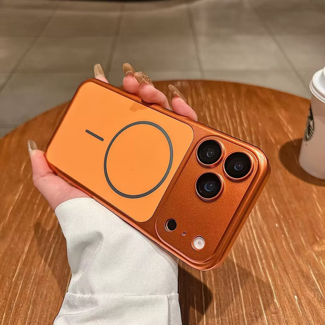 Pour I Téléphone 17 Pro Max Couverture de téléphone Orange Magnétique sans fil charge