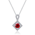 S925 Collier rubis en lab-grogn Sterling Silver