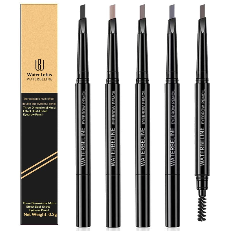 Crayon de sourcils étanche à double tête 3D multi-effets Lian