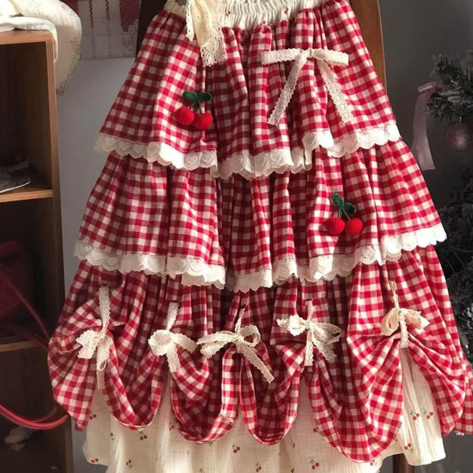 Jupe de patchwork rouge festive pour femmes