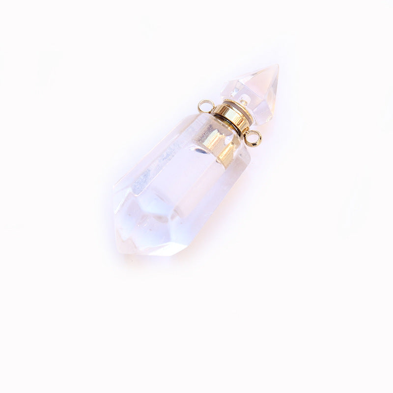 Pendentif de chaîne de bouteille de parfum en cristal naturel