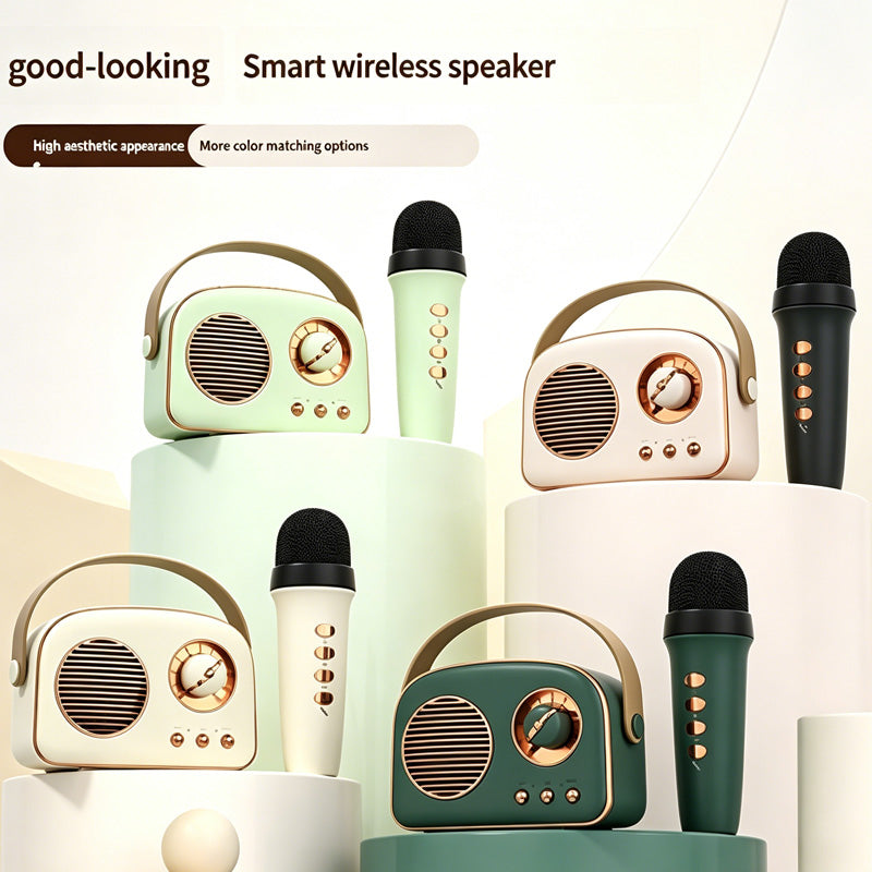 Mini machine de karaoké portable avec micros sans fil