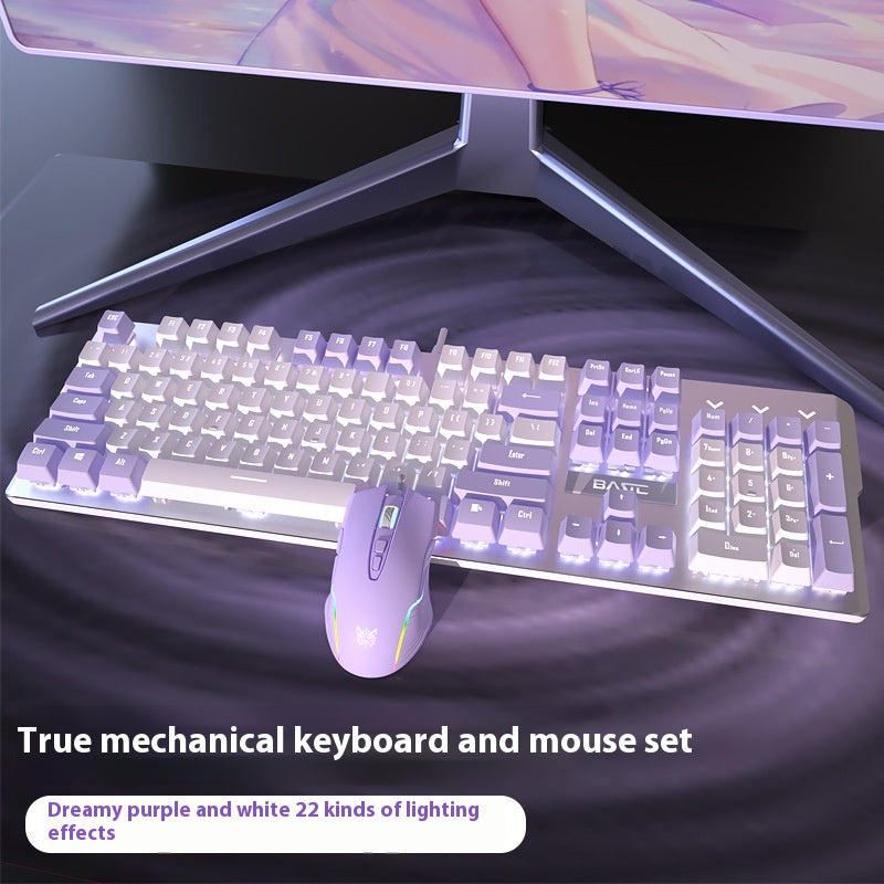 Suit de souris à clavier mécanique violet vert filaire Axis