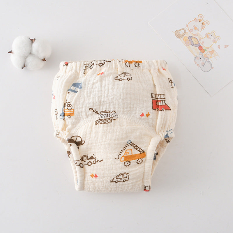 Pantalon d'entrainement en Urine pour bébé en coton Gauze Pantoufles pures à couches