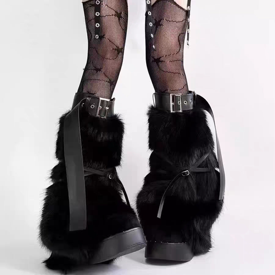 Chaussettes push-up mi-longueur chaudes avec des couffons à jambes effilées