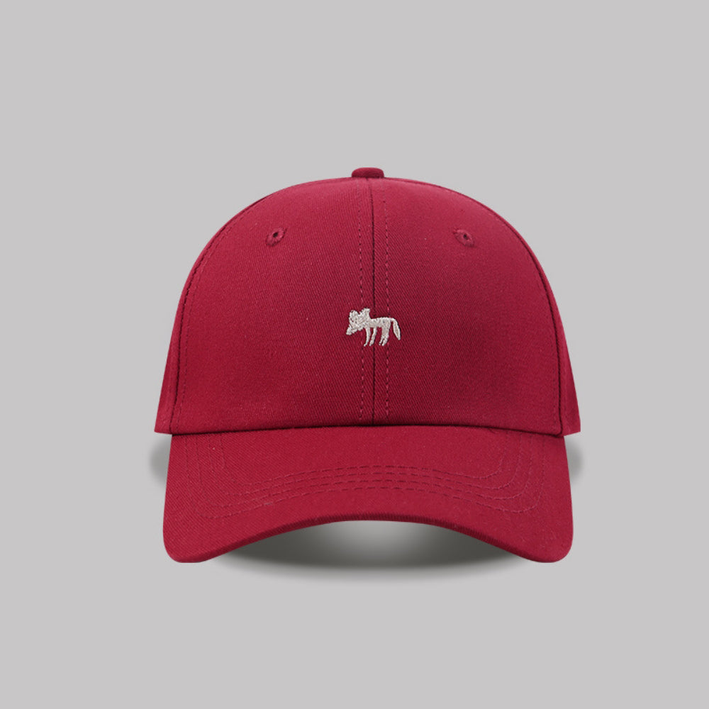 Femmes Solid-colore brodé Fox Simple Style Casual Soft Brim réglable Casquette de baseball