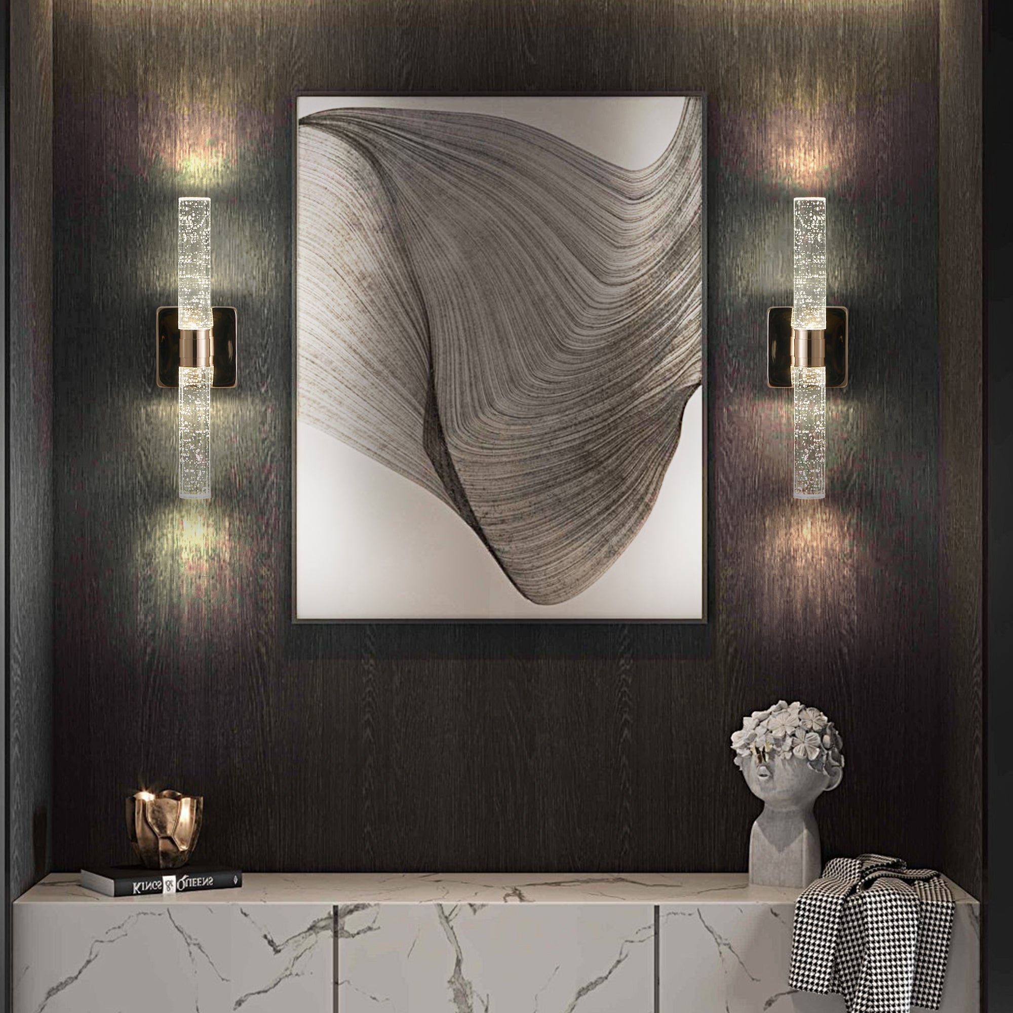 (Même que W1340P225797/L005027-H430-W1G2)17"(H) Lumière murale en cristal contemporain